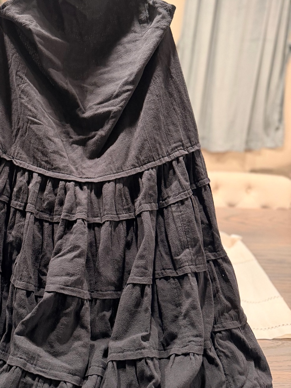 Free People Black Tiered Halter Maxi Dress Size Large - Picture 10 of 11
